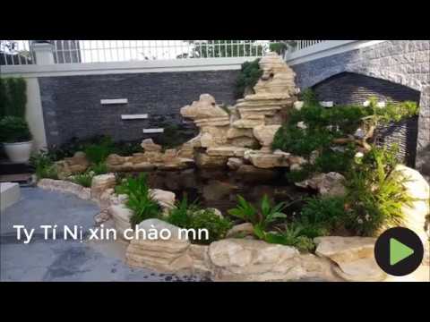 Hồ cá koi đẹp tiểu cảnh sân vườn đẹp Ty Tí Nị