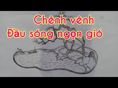 Sketch a bonsai work named On a dangerous cliff - Phác thảo tác phẩm Chênh vênh