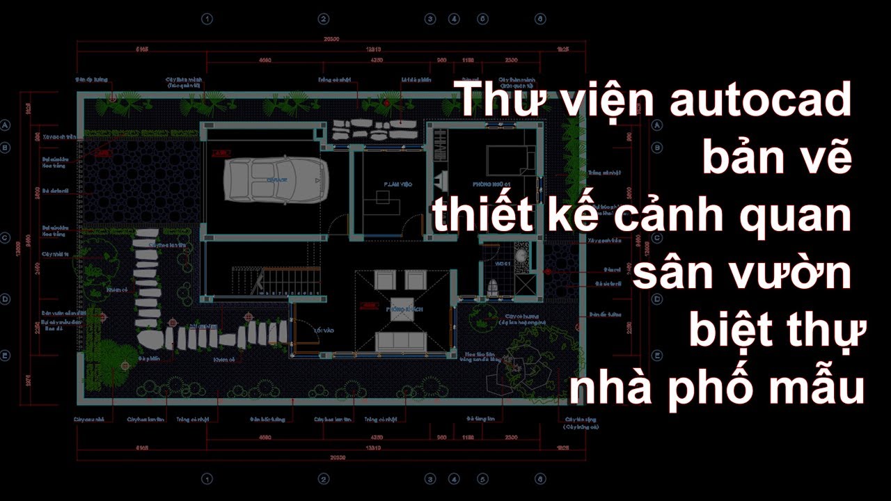 Thư viện autocad bản vẽ thiết kế cảnh quan sân vườn biệt thự, nhà phố mẫu