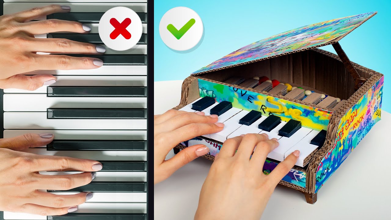 Cách Làm Một Cây Đàn Piano Đồ Chơi Tuyệt Vời Từ Bìa Cứng