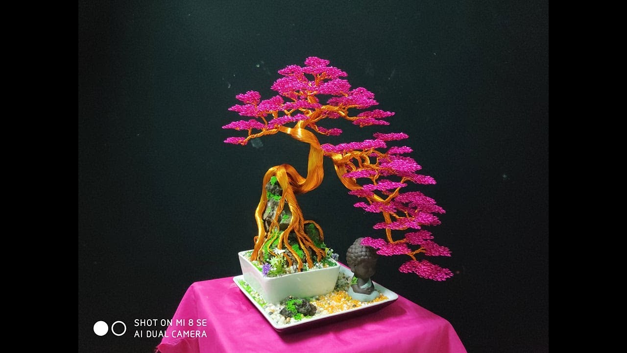 Hướng dẫn làm Bonsai dây đồng chi tiết, bonsai handmade. dây nhôm.Cách làm cây bằng dây đồng.