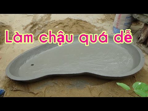 Make a cement pot manually easily - Làm chậu xi măng quá dễ