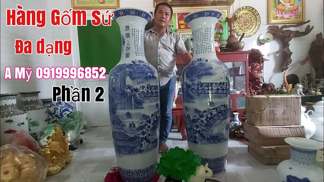 Cặp Lục Bình lớn và những món đồ gốm giá rẻ gặp A Mỹ 0919996852 phú Tân AG